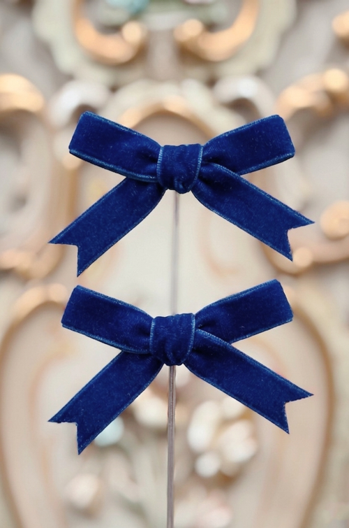 D'Amour Follies Hair Bow Twin Pack (Royal Blue)