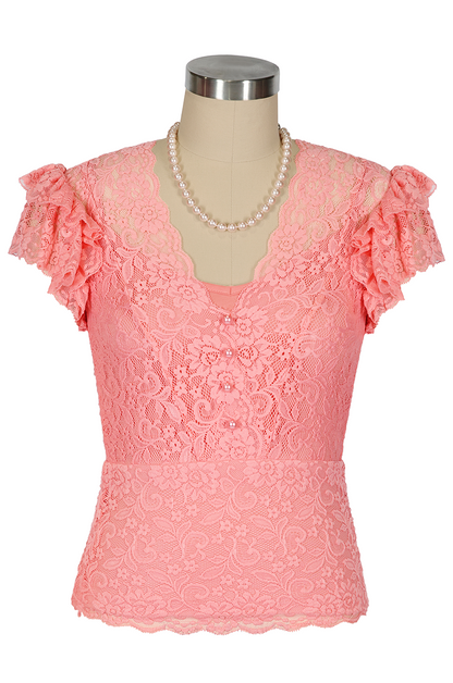 Fiorenza Lace Flutter Top