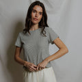 Perfect White Tee Viviam Hemp Milk Cotton Stripe Tee