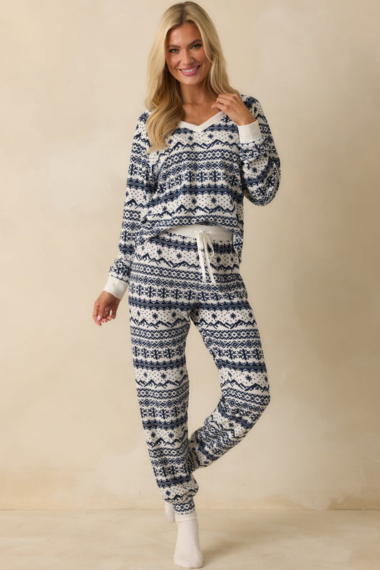 Z Supply Slopes Vanilla Ice Fairisle Long Sleeve Top