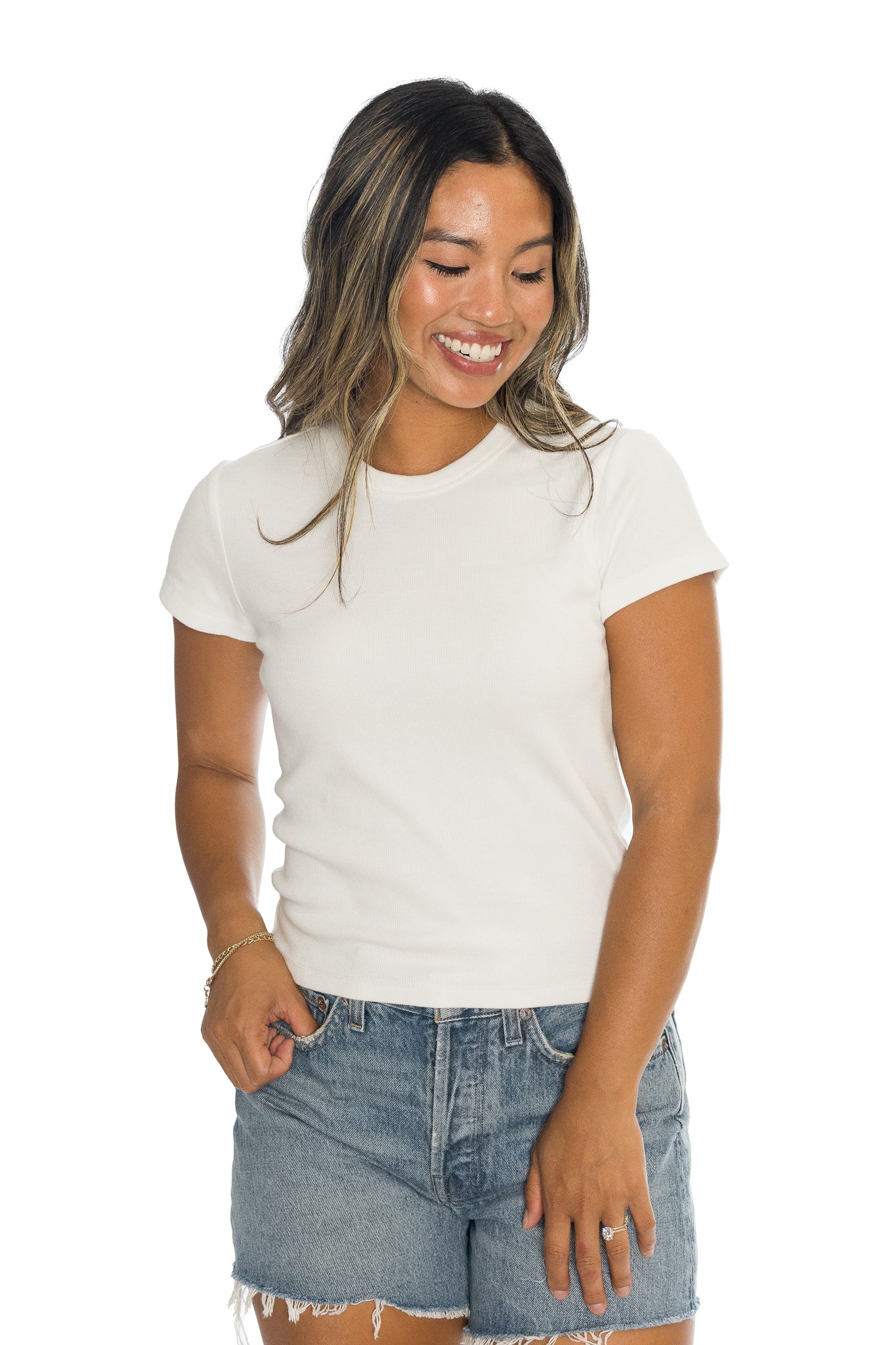 Lexi Rib Sun-In Crew Tee