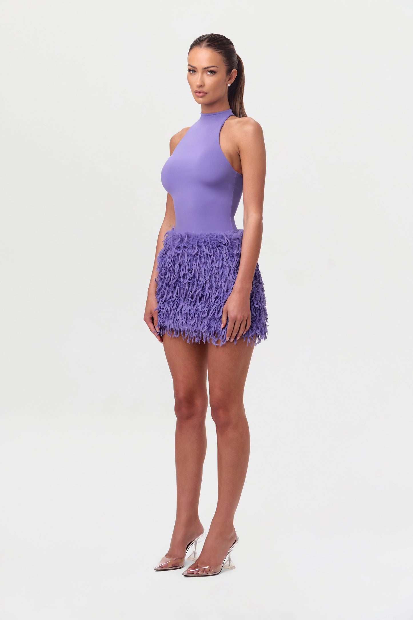 Faux Feather Mini Skirt