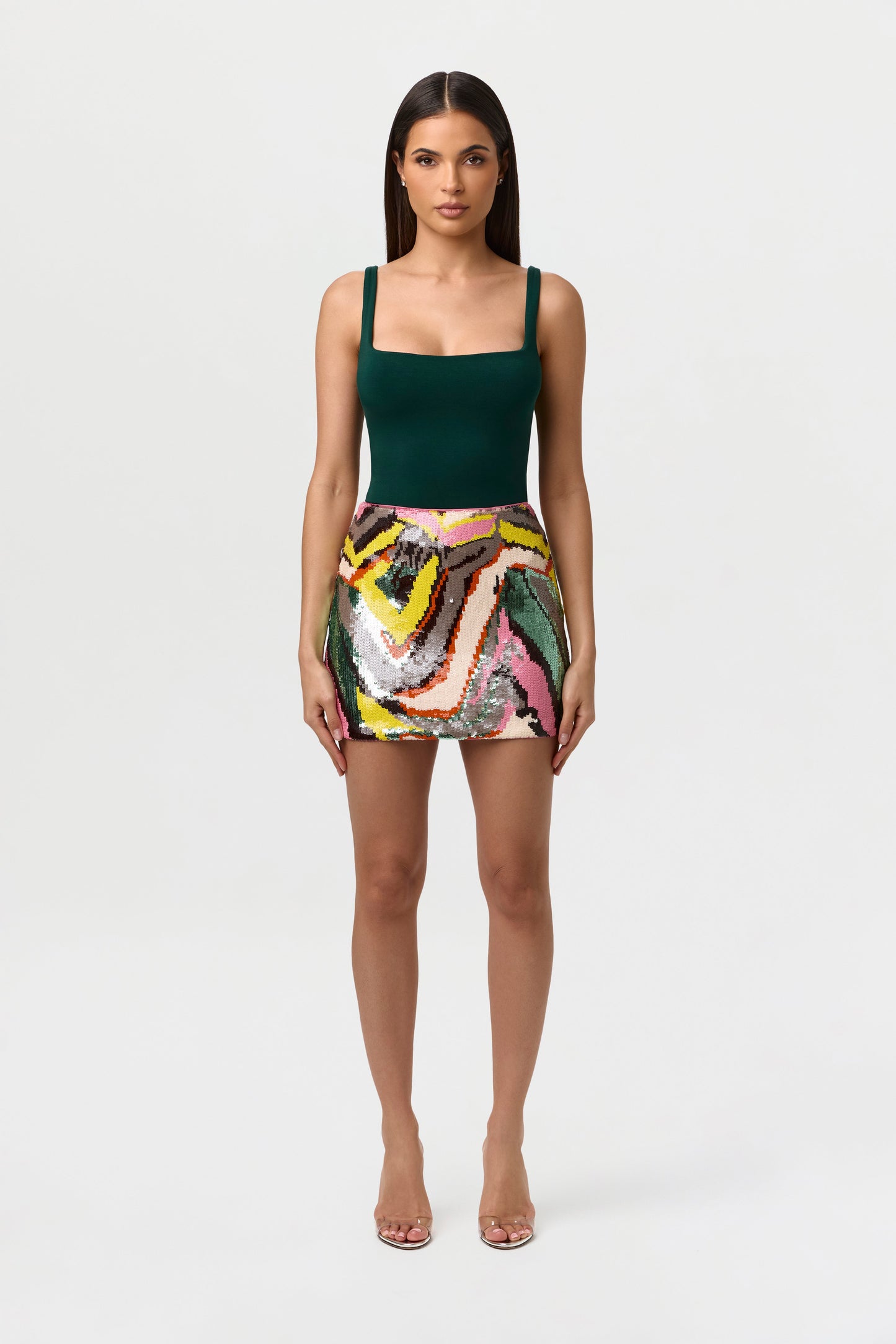 Sequin Abstract Mini Skirt