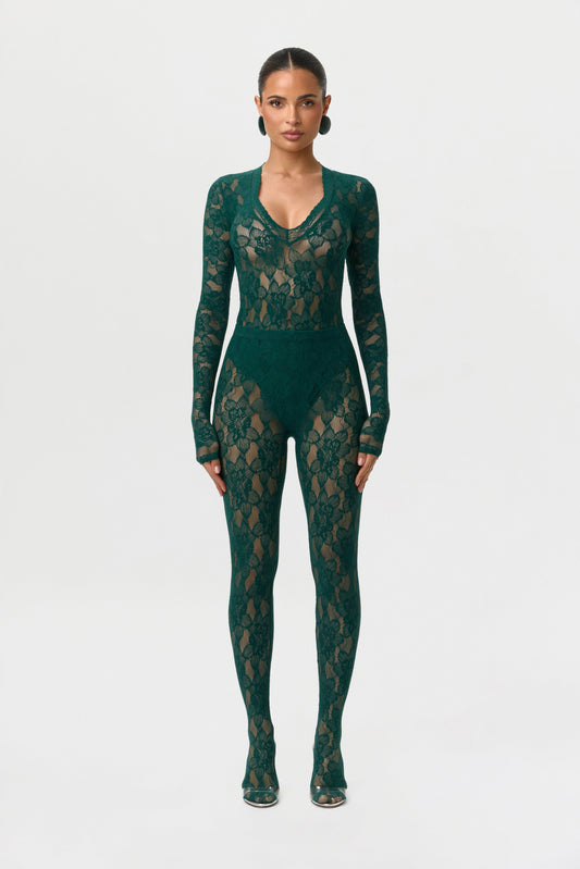 Stretch Lace Closed Toe Legging