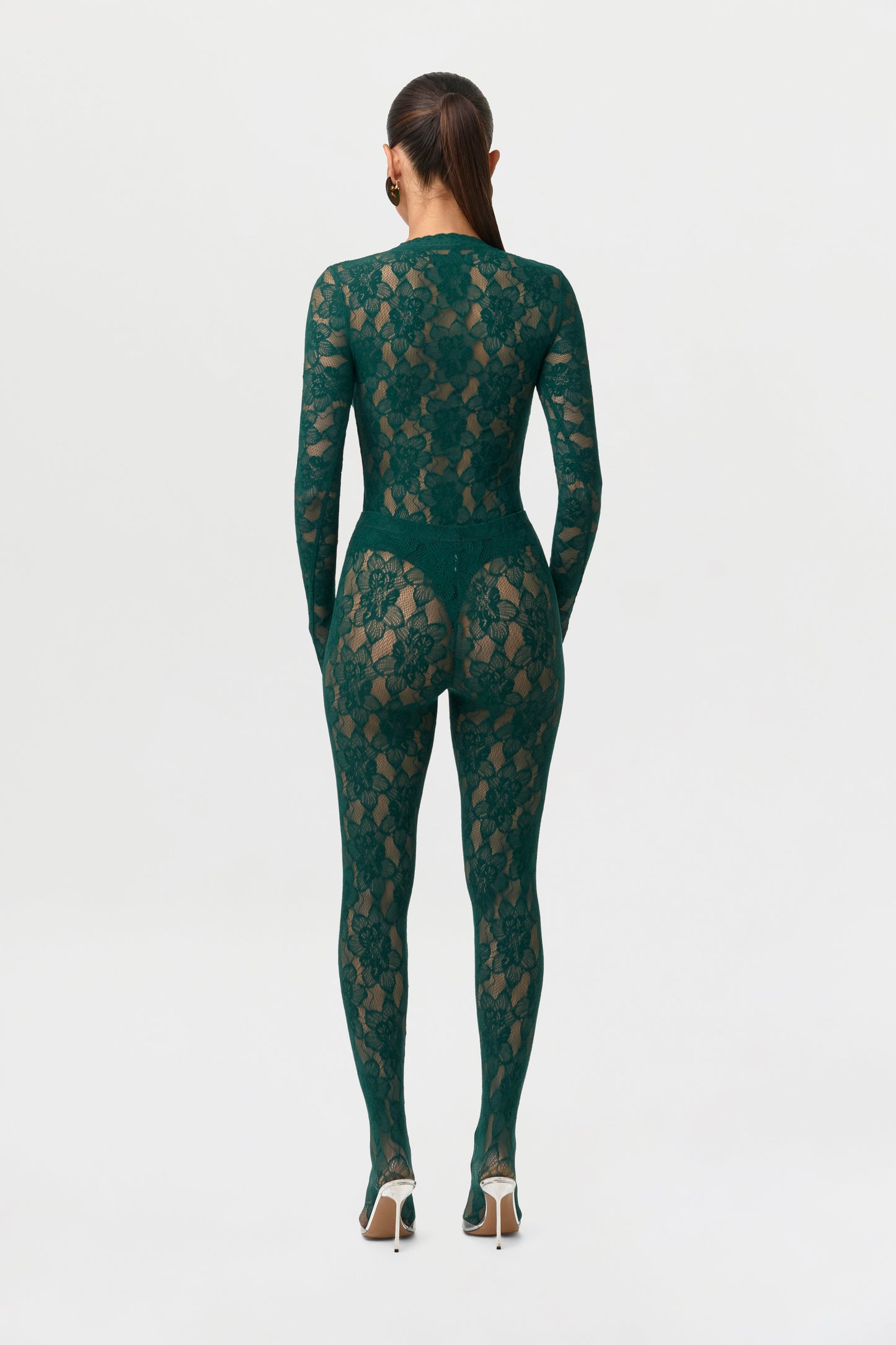 Stretch Lace Closed Toe Legging Petite