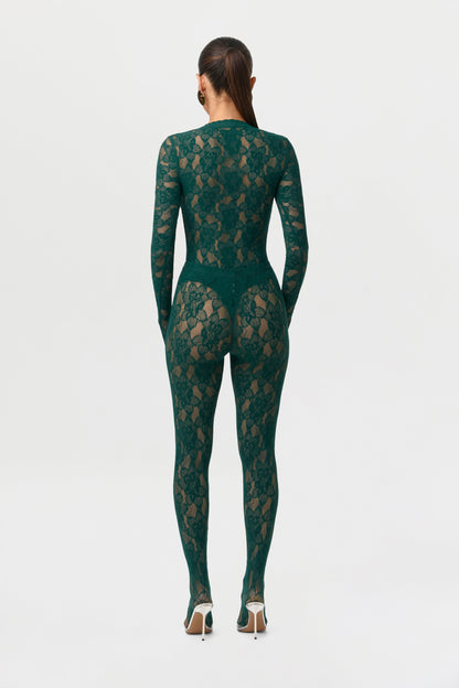 Stretch Lace Closed Toe Legging Petite