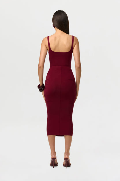 Naked Drape Midi Skirt