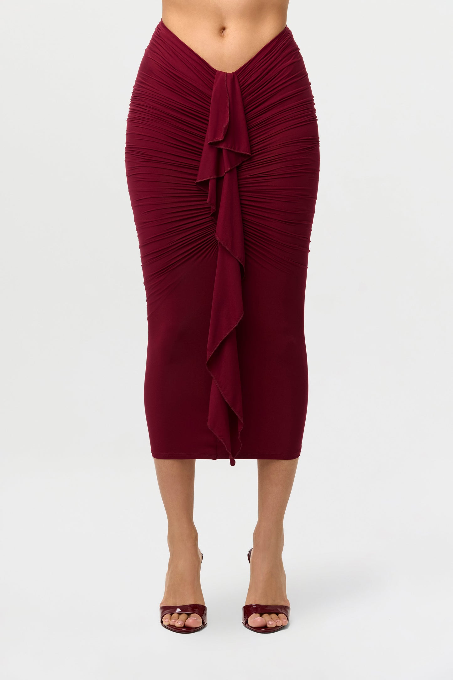 Naked Drape Midi Skirt