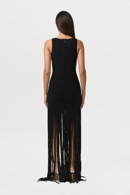 Knit Fringe Tank Dress