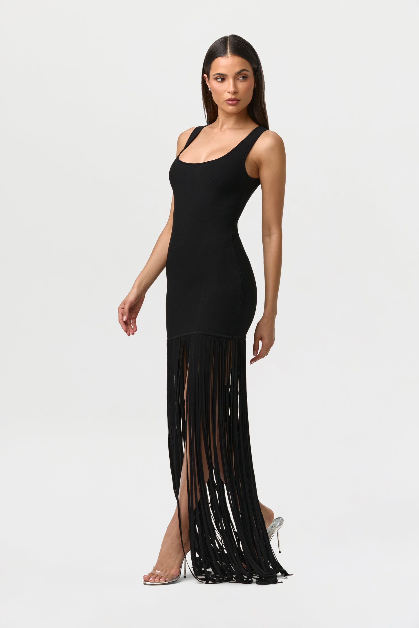 Knit Fringe Tank Dress