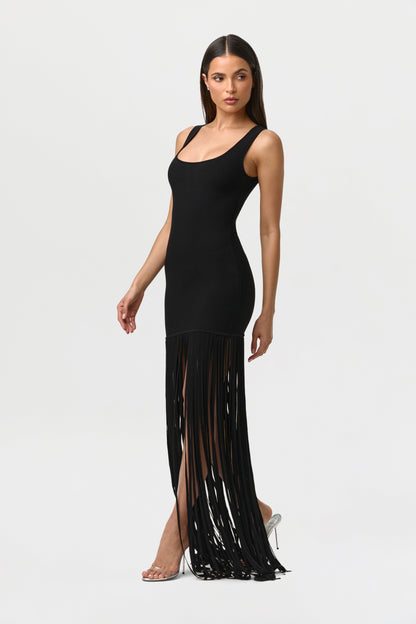 Knit Fringe Tank Dress