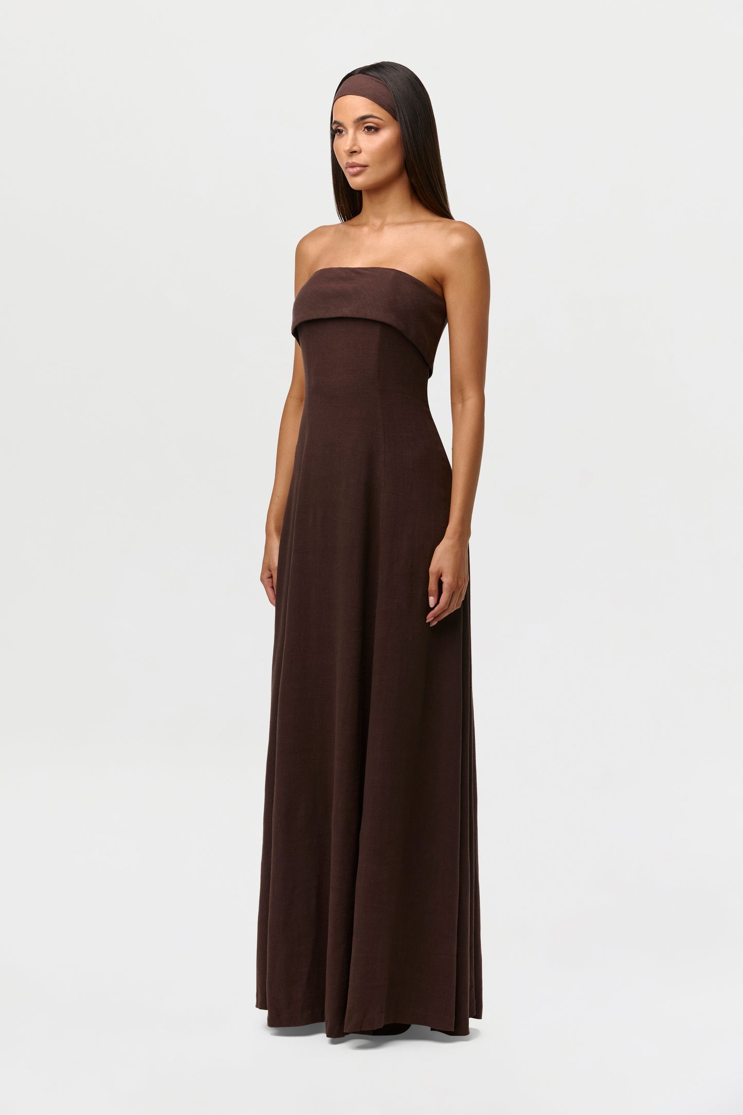 Linen Tube Maxi Dress