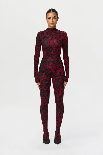 Naked Print Closed Toe Jumpsuit