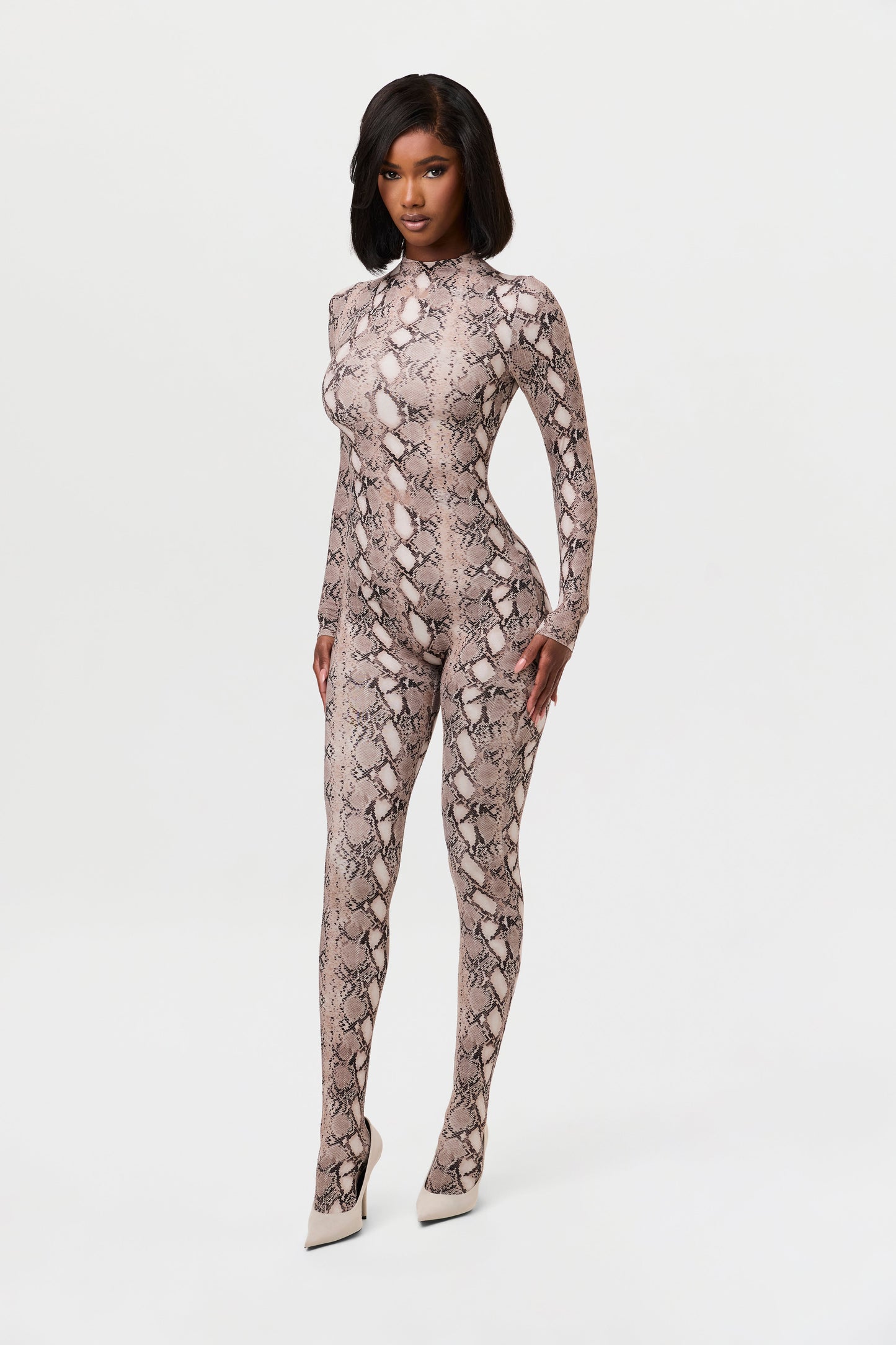 Naked Print Closed Toe Jumpsuit