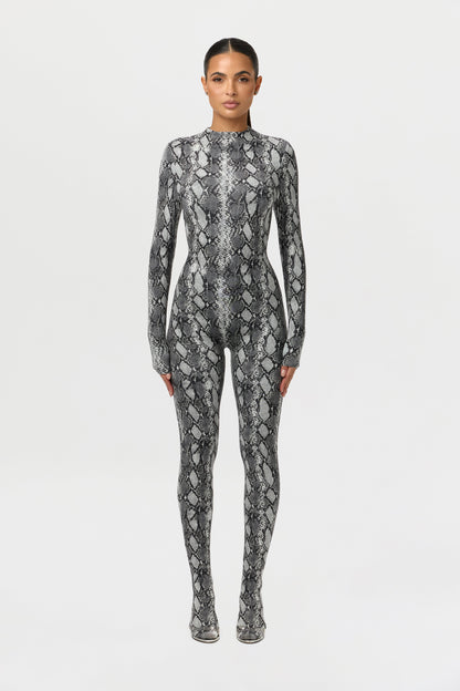 Naked Print Closed Toe Jumpsuit