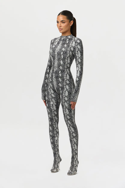 Naked Print Closed Toe Jumpsuit