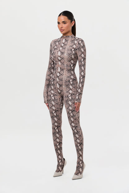 Naked Print Closed Toe Jumpsuit