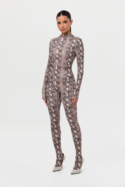 Naked Print Closed Toe Jumpsuit