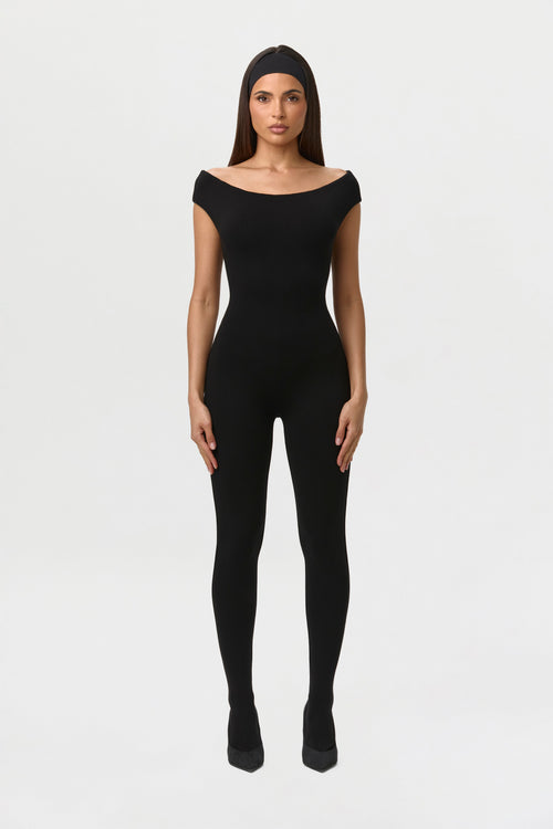 Smooth Off-Shoulder Jumpsuit Petite