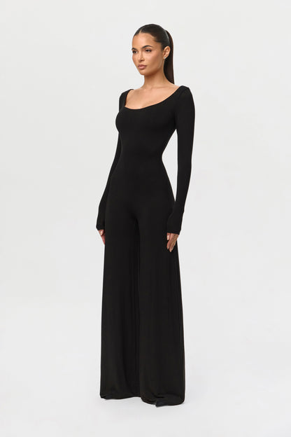 Smooth Off-Shoulder Wide Leg Jumpsuit