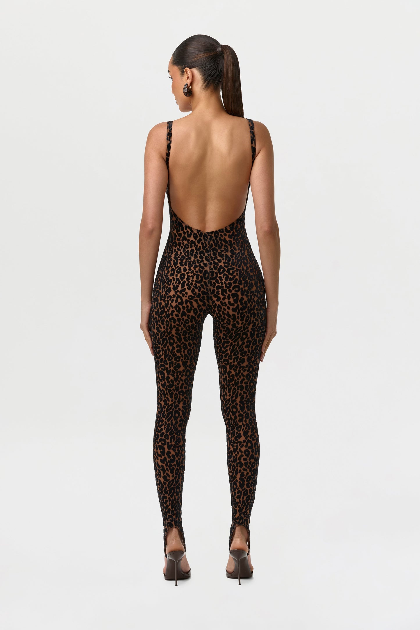 Burnout Print Open Back Jumpsuit