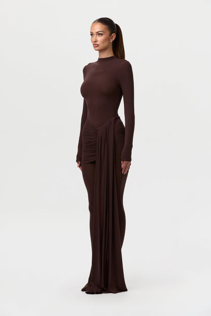 Naked Ruched Drape Mini Skirt