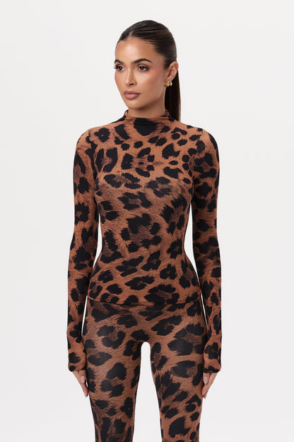 Naked Print Mock Neck Top
