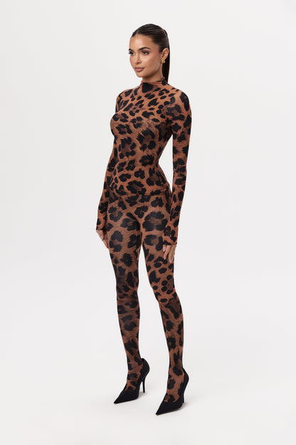 Naked Print Mock Neck Top