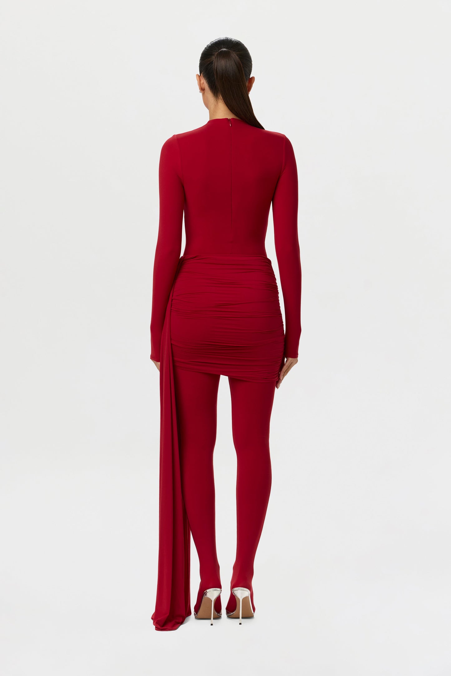 Naked Ruched Drape Mini Skirt