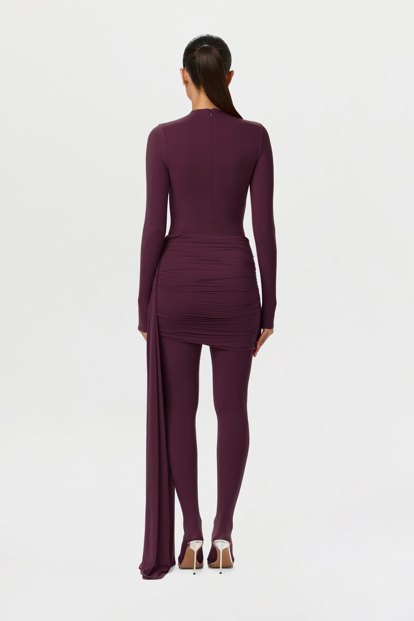 Naked Ruched Drape Mini Skirt