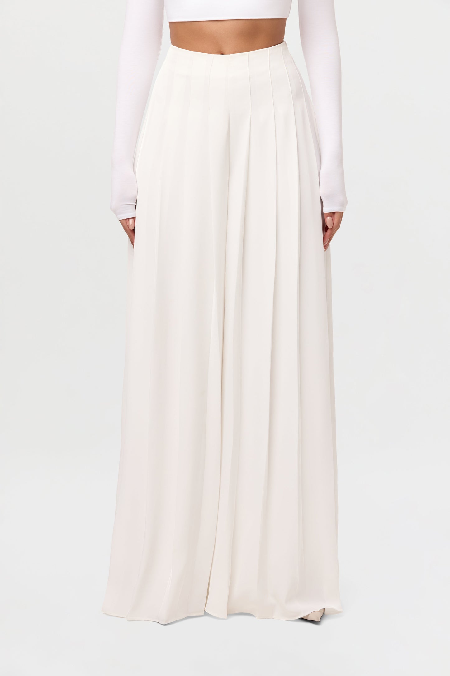 Pleated Wide Leg Pant