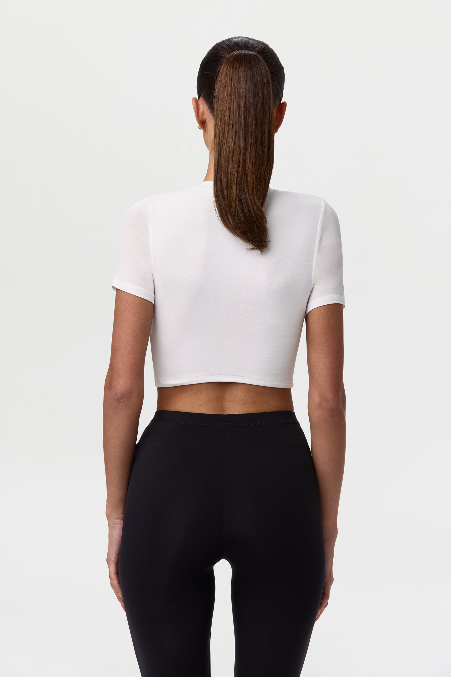 Modal Crew Short Sleeve Crop Top