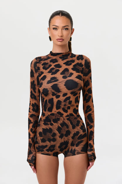 Naked Print Mock Neck Top