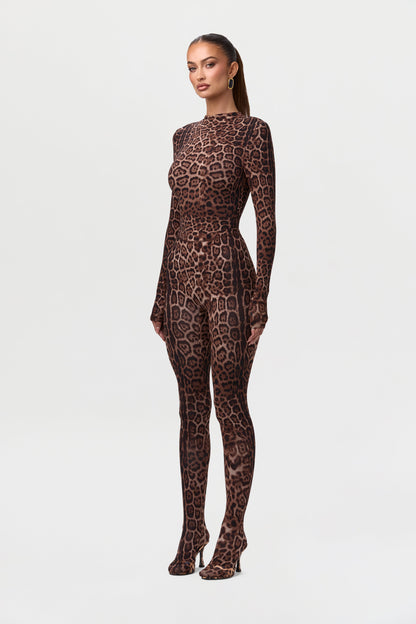 Naked Print Mock Neck Top