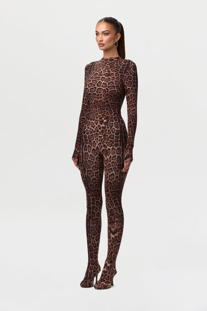 Naked Print Mock Neck Top