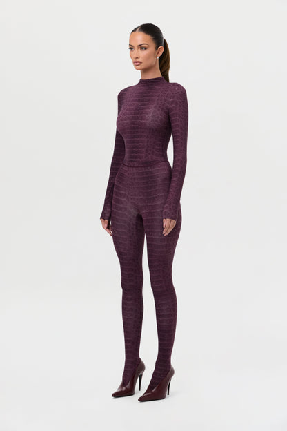 Naked Print Mock Neck Top