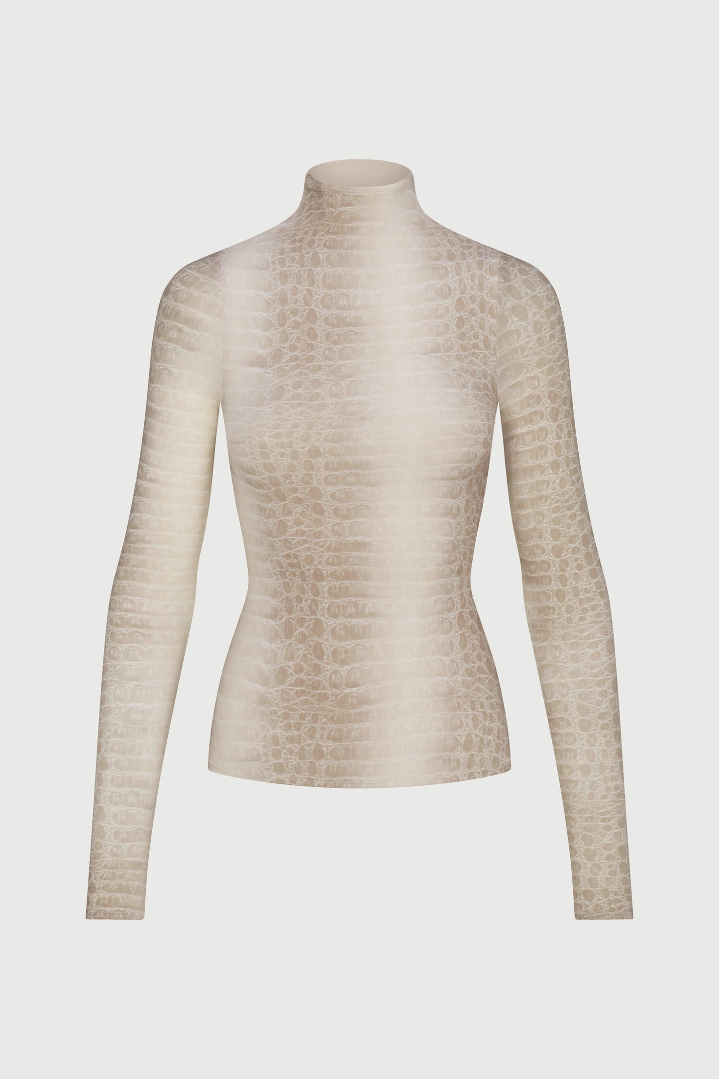 Naked Print Mock Neck Top