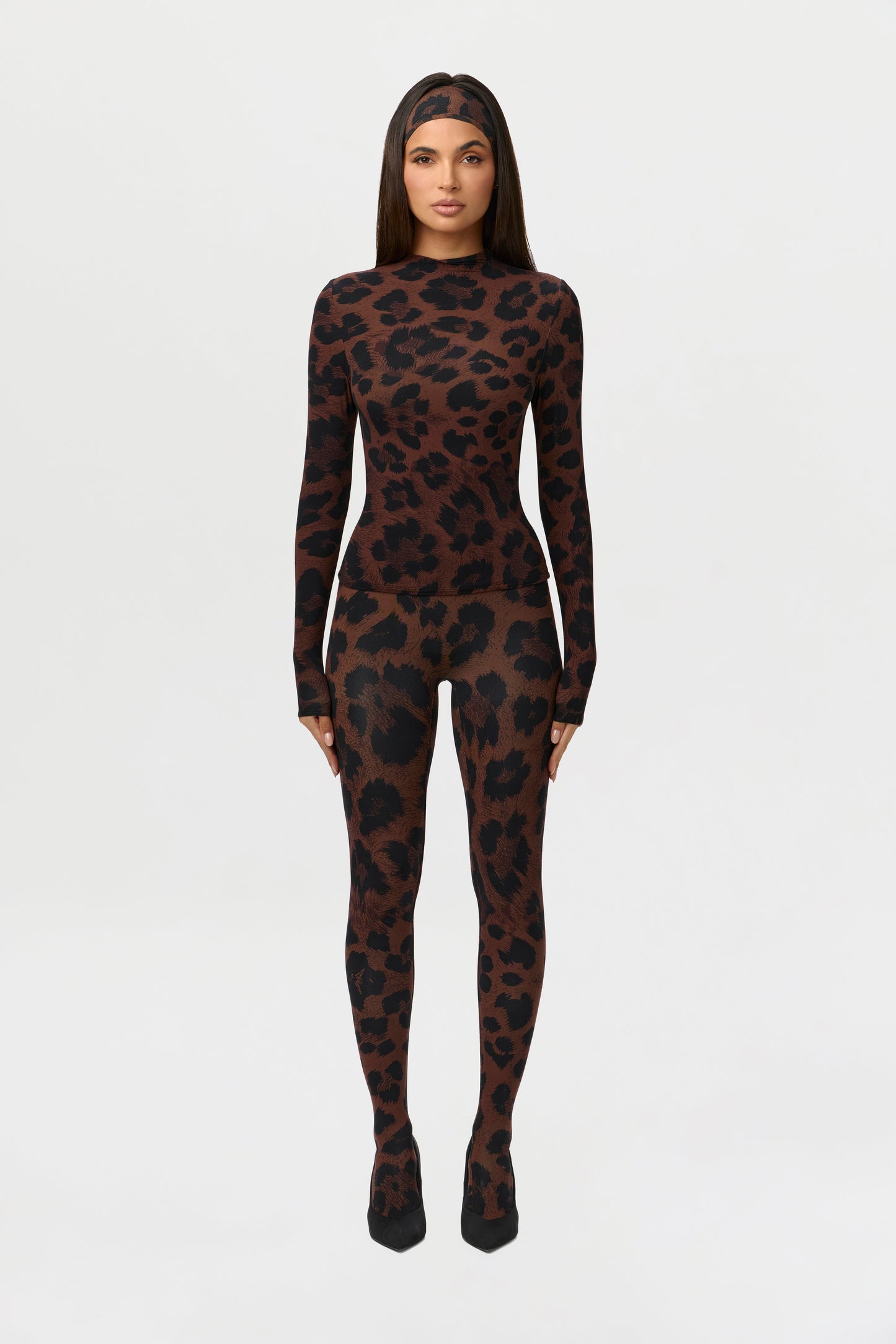 Naked Print Mock Neck Top