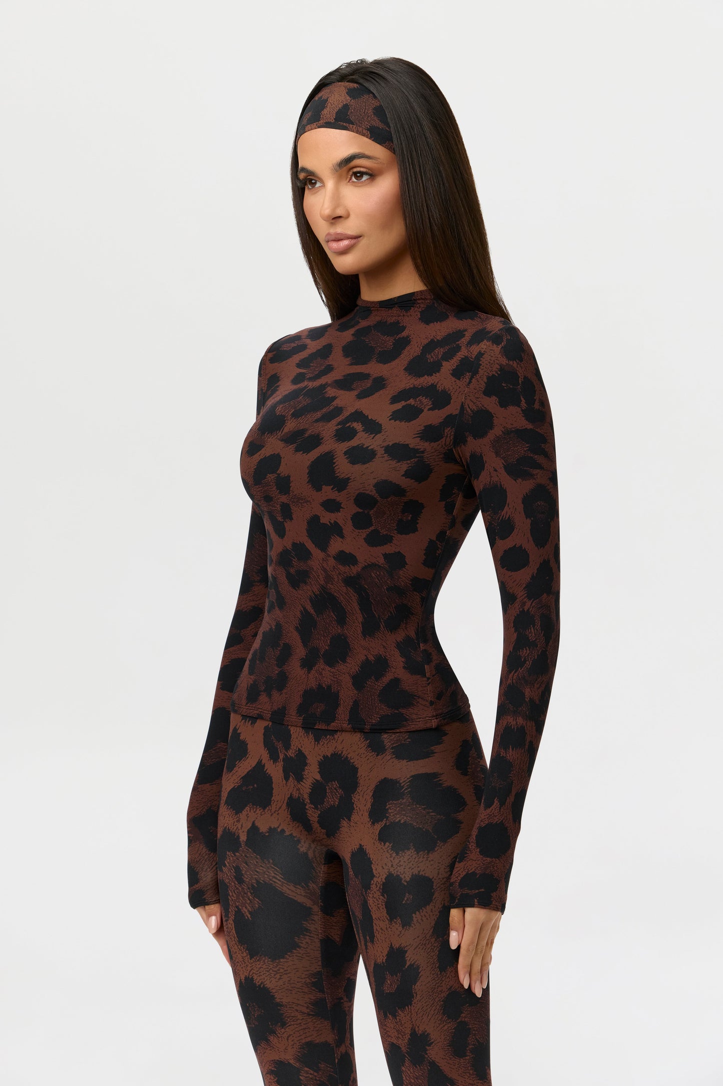 Naked Print Mock Neck Top