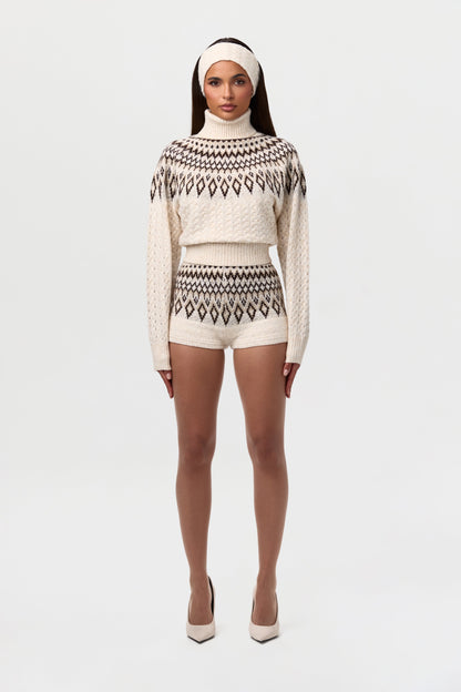 Knit Fair Isle Hot Pants