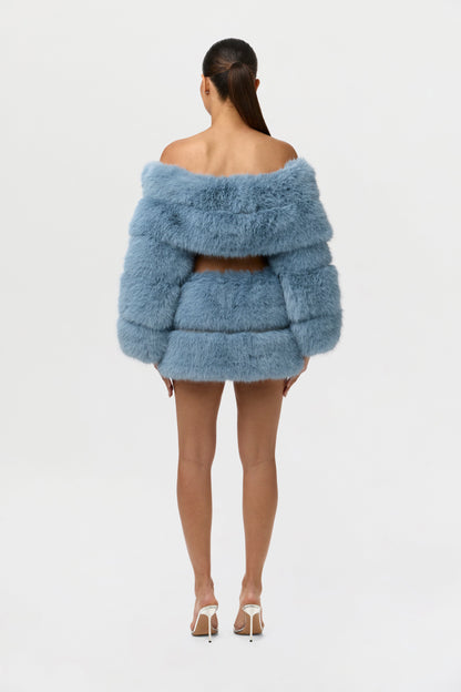 Faux Fur Off-Shoulder Pelted Top