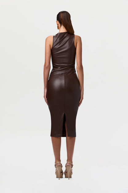 Vegan Leather Sleeveless Top