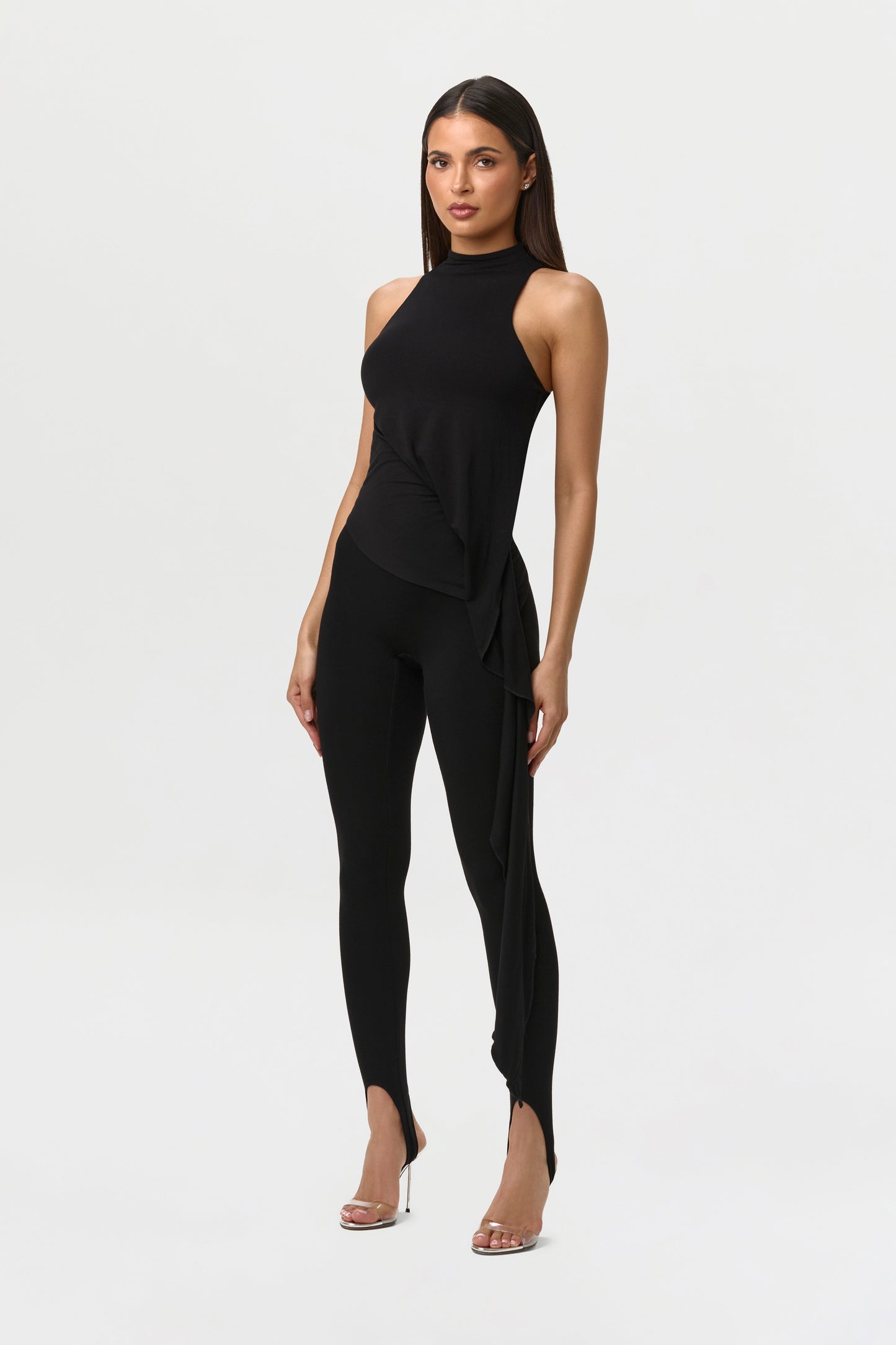 Smooth Sleeveless Drape Top