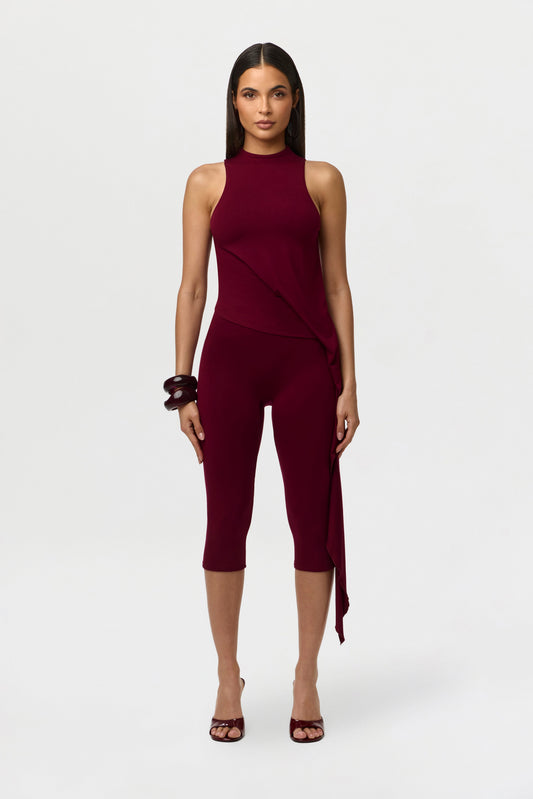 Smooth Sleeveless Drape Top