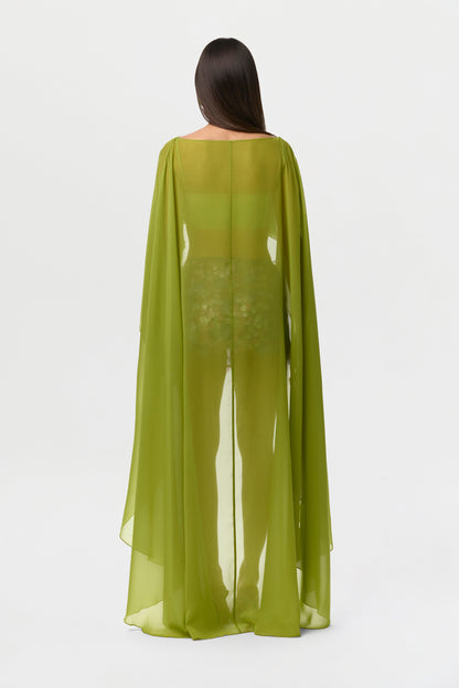 Chiffon Cape Crop Top