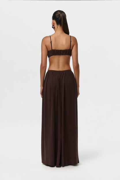 Linen Shirred Bra Top