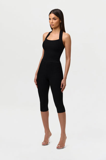 Knit Open Back Halter Top