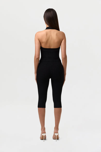 Knit Open Back Halter Top