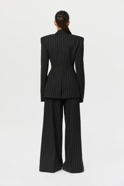Suiting Pinstripe Wide-Leg Pant