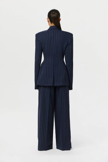 Suiting Pinstripe Wide-Leg Pant